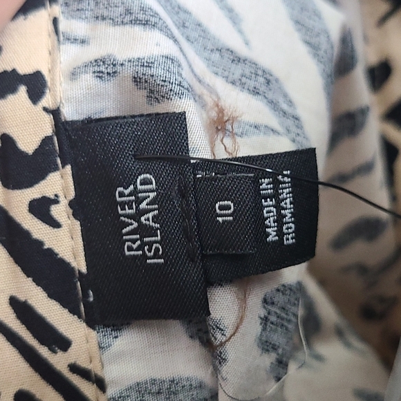 Nwt RIVER ISLAND Mixed Animal‎ Print Belted Cotton Shirtdress Sz 6 - Picture 6 of 9